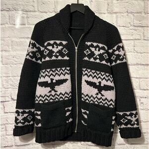Vintage Black and White Cardigan Sweater